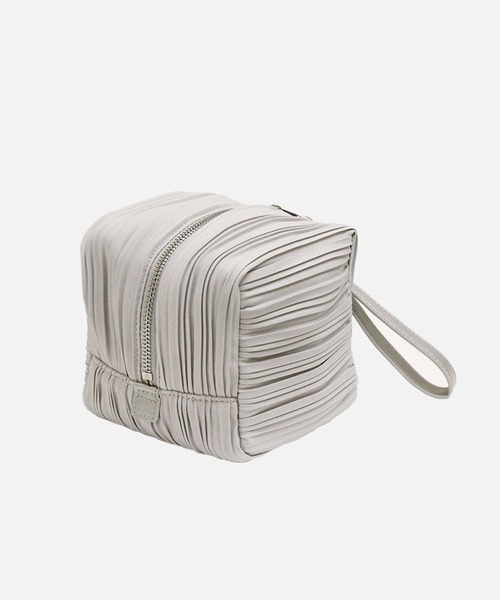 BLUEORB(ブルーオーブ)の「Cube Bag プリーツバッグ(ハンドバッグ・レディース・ベージュ/ライトグレー/ワインレッド・ONESIZE)」の8枚目の写真
