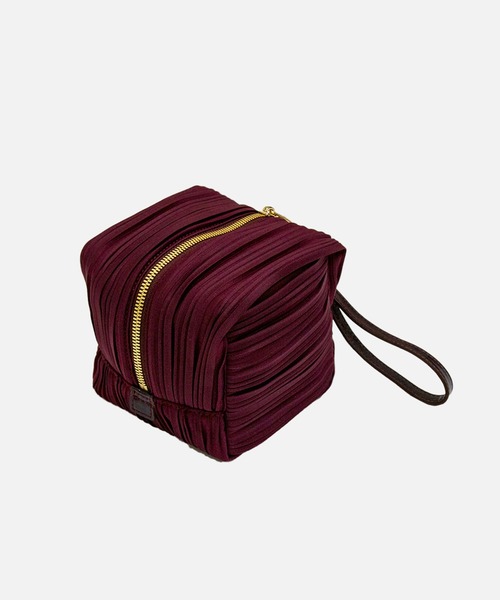 BLUEORB(ブルーオーブ)の「Cube Bag プリーツバッグ(ハンドバッグ・レディース・ベージュ/ライトグレー/ワインレッド・ONESIZE)」の14枚目の写真