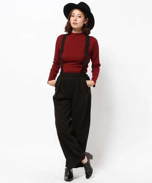 VENCEEXCHANGE（ヴァンスエクスチェンジ）の「TRストレッチサス付ワイドパンツ       （その他パンツ・レディース・ブラック/グレー・MEDIUM/SMALL）」の2枚目の写真