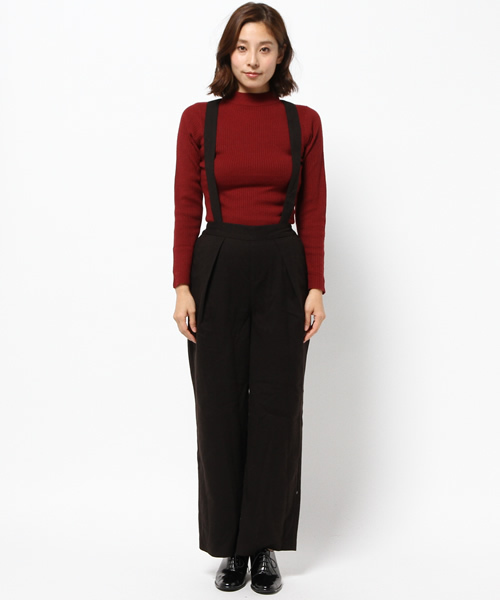 VENCEEXCHANGE（ヴァンスエクスチェンジ）の「TRストレッチサス付ワイドパンツ       （その他パンツ・レディース・ブラック/グレー・MEDIUM/SMALL）」の3枚目の写真