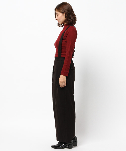 VENCEEXCHANGE（ヴァンスエクスチェンジ）の「TRストレッチサス付ワイドパンツ       （その他パンツ・レディース・ブラック/グレー・MEDIUM/SMALL）」の4枚目の写真