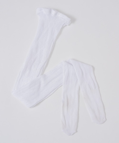 GIUNON（ジウノン）の「flower leaf lace tights / フラワーリーフレースタイツ（タイツ/ストッキング・レディース・ブラック/ホワイト・FREE）」の4枚目の写真