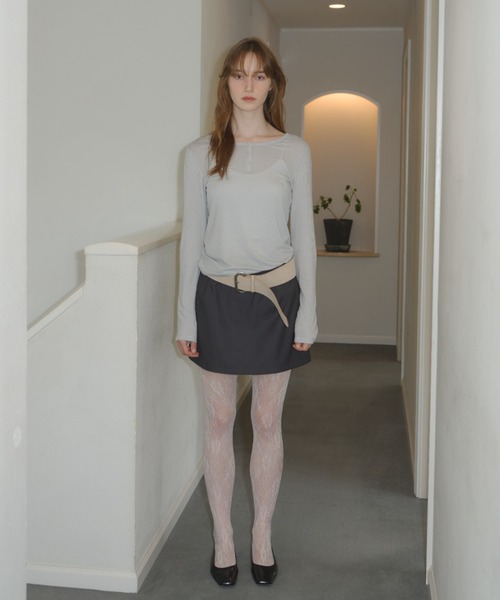 GIUNON（ジウノン）の「flower leaf lace tights / フラワーリーフレースタイツ（タイツ/ストッキング・レディース・ブラック/ホワイト・FREE）」の14枚目の写真