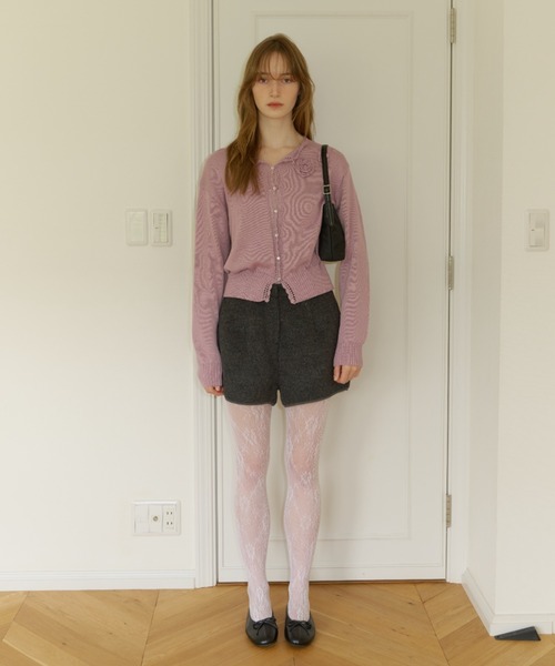 GIUNON（ジウノン）の「flower leaf lace tights / フラワーリーフレースタイツ（タイツ/ストッキング・レディース・ブラック/ホワイト・FREE）」の10枚目の写真