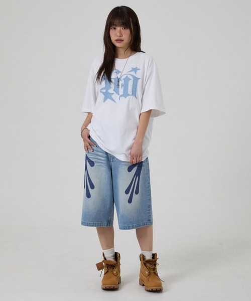 HOODHOOD(フッドフッド)の「【UNISEX】HOODHOOD/Alien Hands ショートパンツ(デニムパンツ・レディース・ブルー・MEDIUM/LARGE/X-LARGE)」の5枚目の写真