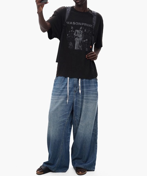 オーバーサイズ ヴィンテージ加工 ロックプリント バンドTシャツ