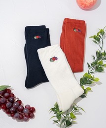 FRUIT OF THE LOOM（フルーツオブザルーム）の「ゆるリッチェル刺繍/クルー丈ソックス/3足セット（ソックス/靴下・レディース）」