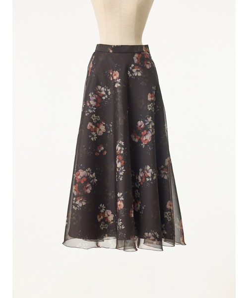 STRAWBERRY-FIELDS（ストロベリーフィールズ）の「ビタースイートガーデン_プリントフレアースカート（スカート・レディース・ダークブラウン・1/2）」の2枚目の写真