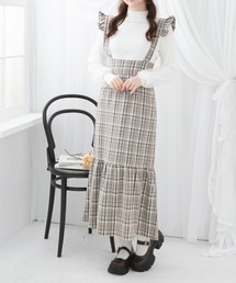 フリルサスペンダー付きマーメイドスカート【大きいサイズ有り】