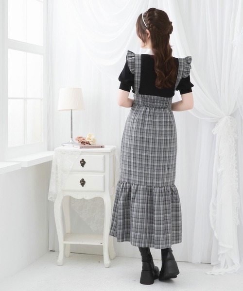 DearMyLoveRose(ディアマイラブローズ)の「フリルサスペンダー付きマーメイドスカート【大きいサイズ有り】(スカート・レディース・ブラック/ブラウン/チェック・MEDIUM/LARGE/LL/3L)」の13枚目の写真
