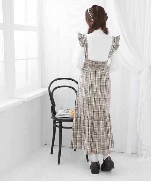 DearMyLoveRose(ディアマイラブローズ)の「フリルサスペンダー付きマーメイドスカート【大きいサイズ有り】(スカート・レディース・ブラック/ブラウン/チェック・MEDIUM/LARGE/LL/3L)」の12枚目の写真