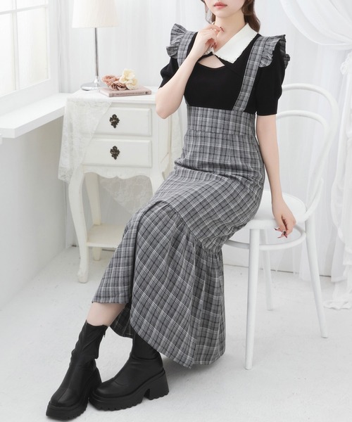 DearMyLoveRose(ディアマイラブローズ)の「フリルサスペンダー付きマーメイドスカート【大きいサイズ有り】(スカート・レディース・ブラック/ブラウン/チェック・MEDIUM/LARGE/LL/3L)」の20枚目の写真