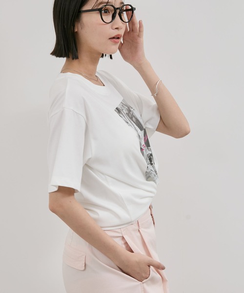 VIS(ビス)の「フォト&ロゴアソートTシャツ(Tシャツ/カットソー・レディース・ホワイト/ホワイト系その他/ブラウン系その他2・FREE)」の19枚目の写真