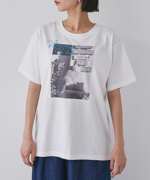 VIS(ビス)の「フォト&ロゴアソートTシャツ(Tシャツ/カットソー・レディース・ホワイト/ホワイト系その他/ブラウン系その他2・FREE)」の21枚目の写真