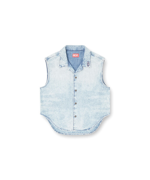 DIESEL（ディーゼル）の「ウィメンズ デニムスリーブレスシャツ DE-NABI-S（シャツ/ブラウス・レディース・ライトインディゴブルー・LARGE/MEDIUM/X-SMALL/SMALL）」の5枚目の写真