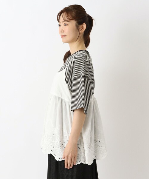 one'sterrace(ワンズテラス)の「スカラップ刺繍 キャミソール(シャツ/ブラウス・レディース・ブラック系8/アイボリー系8・02)」の4枚目の写真