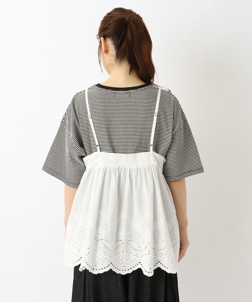 one'sterrace(ワンズテラス)の「スカラップ刺繍 キャミソール(シャツ/ブラウス・レディース・ブラック系8/アイボリー系8・02)」の5枚目の写真