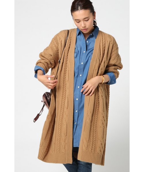JOURNAL STANDARD(ジャーナルスタンダード)の「ビックケーブルカーディガン#(カーディガン/ボレロ・レディース・カーキ/ホワイト/ベージュ・FREE)」の2枚目の写真