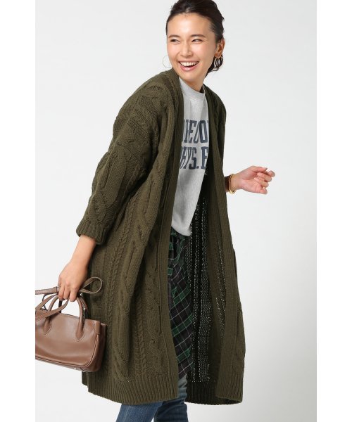 JOURNAL STANDARD(ジャーナルスタンダード)の「ビックケーブルカーディガン#(カーディガン/ボレロ・レディース・カーキ/ホワイト/ベージュ・FREE)」の16枚目の写真