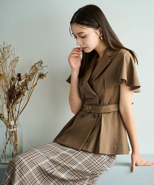 31 Sons de mode（トランテアン　ソン　ドゥ　モード）の「2025秋冬新作 2WAYケープ取り外しジレ（ベスト・レディース・ベージュ/ブラウン・S/M）」の22枚目の写真