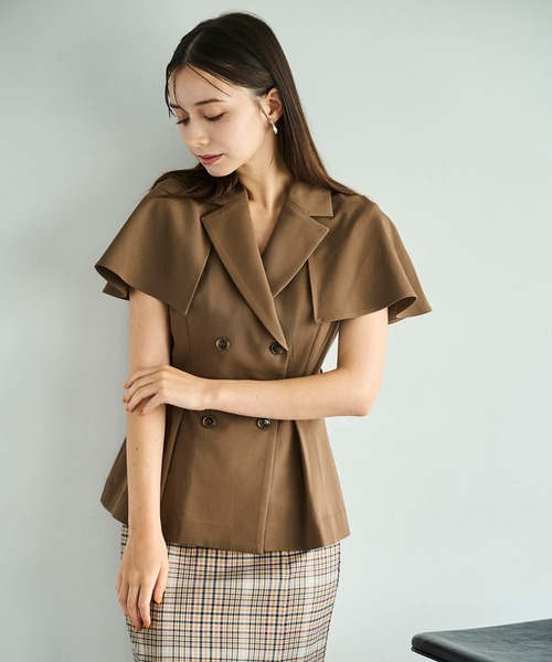 31 Sons de mode（トランテアン　ソン　ドゥ　モード）の「2025秋冬新作 2WAYケープ取り外しジレ（ベスト・レディース・ベージュ/ブラウン・S/M）」の21枚目の写真