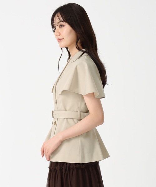 31 Sons de mode（トランテアン　ソン　ドゥ　モード）の「2025秋冬新作 2WAYケープ取り外しジレ（ベスト・レディース・ベージュ/ブラウン・S/M）」の3枚目の写真