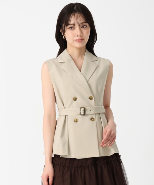 31 Sons de mode（トランテアン　ソン　ドゥ　モード）の「2025秋冬新作 2WAYケープ取り外しジレ（ベスト・レディース・ベージュ/ブラウン・S/M）」の17枚目の写真