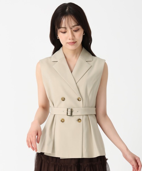 31 Sons de mode（トランテアン　ソン　ドゥ　モード）の「2025秋冬新作 2WAYケープ取り外しジレ（ベスト・レディース・ベージュ/ブラウン・S/M）」の11枚目の写真