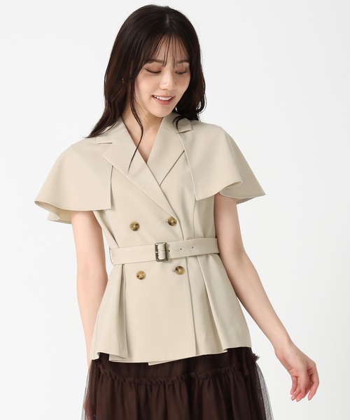 31 Sons de mode（トランテアン　ソン　ドゥ　モード）の「2025秋冬新作 2WAYケープ取り外しジレ（ベスト・レディース・ベージュ/ブラウン・S/M）」の15枚目の写真