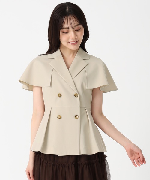 31 Sons de mode（トランテアン　ソン　ドゥ　モード）の「2025秋冬新作 2WAYケープ取り外しジレ（ベスト・レディース・ベージュ/ブラウン・S/M）」の7枚目の写真