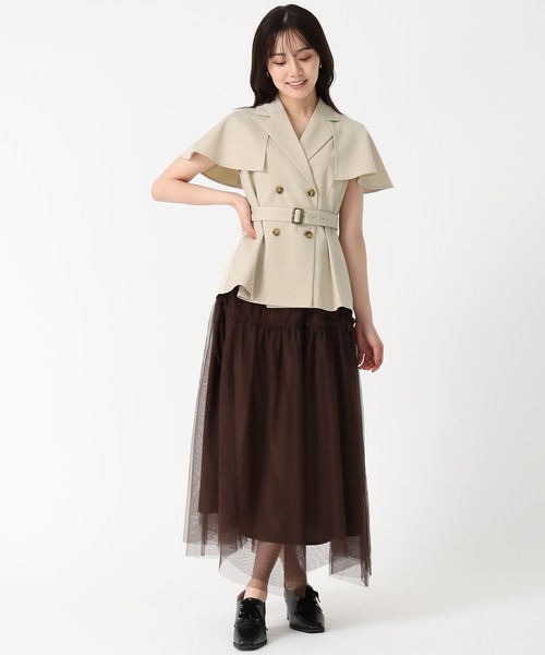 31 Sons de mode（トランテアン　ソン　ドゥ　モード）の「2025秋冬新作 2WAYケープ取り外しジレ（ベスト・レディース・ベージュ/ブラウン・S/M）」の10枚目の写真