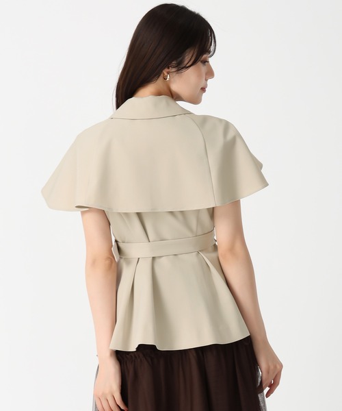 31 Sons de mode（トランテアン　ソン　ドゥ　モード）の「2025秋冬新作 2WAYケープ取り外しジレ（ベスト・レディース・ベージュ/ブラウン・S/M）」の4枚目の写真