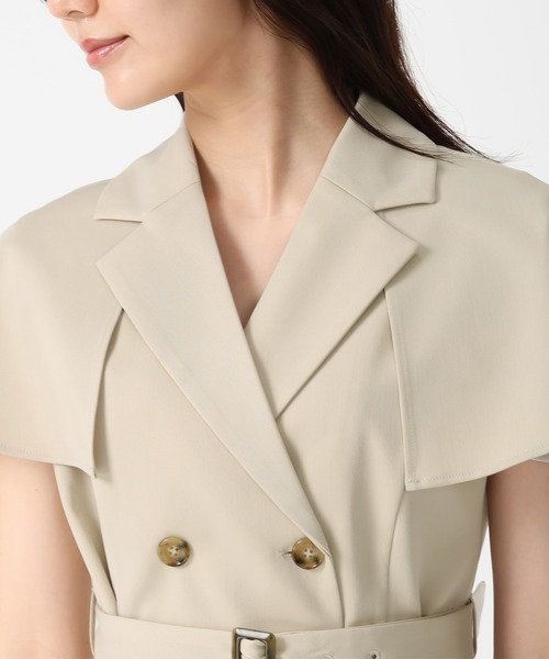 31 Sons de mode（トランテアン　ソン　ドゥ　モード）の「2025秋冬新作 2WAYケープ取り外しジレ（ベスト・レディース・ベージュ/ブラウン・S/M）」の5枚目の写真