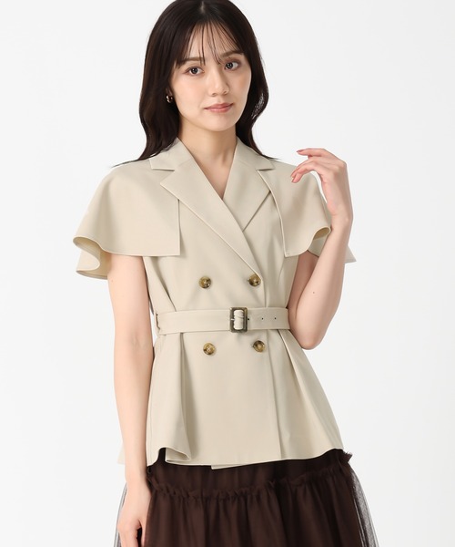 31 Sons de mode（トランテアン　ソン　ドゥ　モード）の「2025秋冬新作 2WAYケープ取り外しジレ（ベスト・レディース・ベージュ/ブラウン・S/M）」の16枚目の写真