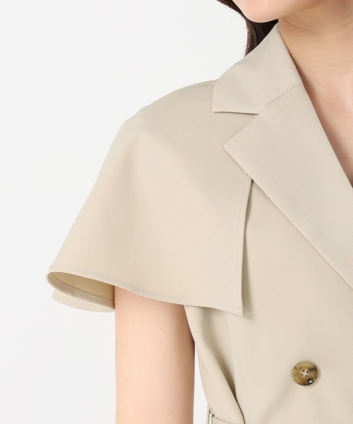 31 Sons de mode（トランテアン　ソン　ドゥ　モード）の「2025秋冬新作 2WAYケープ取り外しジレ（ベスト・レディース・ベージュ/ブラウン・S/M）」の6枚目の写真