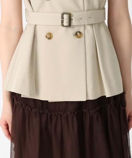 31 Sons de mode（トランテアン　ソン　ドゥ　モード）の「2025秋冬新作 2WAYケープ取り外しジレ（ベスト・レディース・ベージュ/ブラウン・S/M）」の14枚目の写真