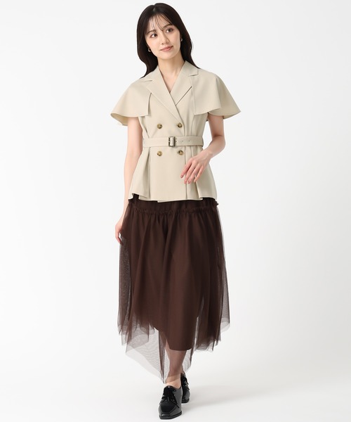 31 Sons de mode（トランテアン　ソン　ドゥ　モード）の「2025秋冬新作 2WAYケープ取り外しジレ（ベスト・レディース・ベージュ/ブラウン・S/M）」の8枚目の写真