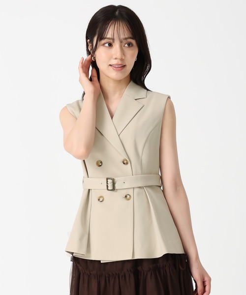 31 Sons de mode（トランテアン　ソン　ドゥ　モード）の「2025秋冬新作 2WAYケープ取り外しジレ（ベスト・レディース・ベージュ/ブラウン・S/M）」の12枚目の写真