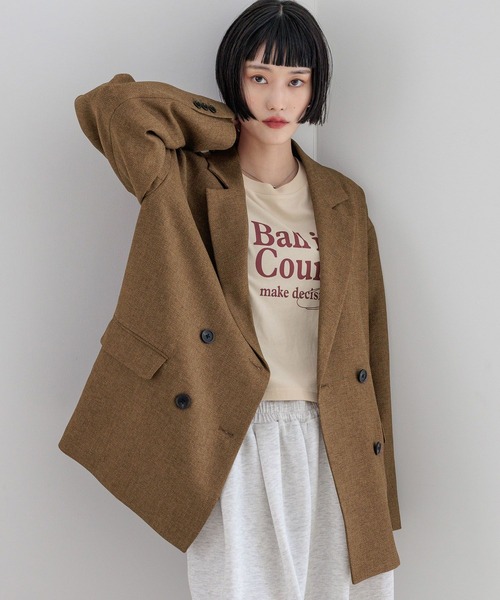 LOWRYS FARM（ローリーズファーム）の「ショートロゴフレンチスリーブ　580984（Tシャツ/カットソー・レディース・チャコールグレー/ベージュ/オフホワイト・FREE）」の9枚目の写真