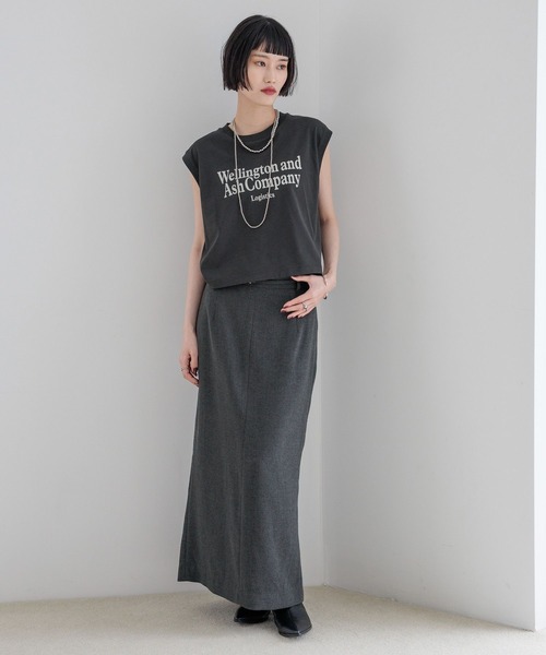 LOWRYS FARM（ローリーズファーム）の「ショートロゴフレンチスリーブ　580984（Tシャツ/カットソー・レディース・チャコールグレー/ベージュ/オフホワイト・FREE）」の10枚目の写真