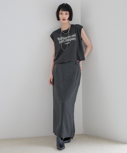 LOWRYS FARM（ローリーズファーム）の「ショートロゴフレンチスリーブ　580984（Tシャツ/カットソー・レディース・チャコールグレー/ベージュ/オフホワイト・FREE）」の11枚目の写真