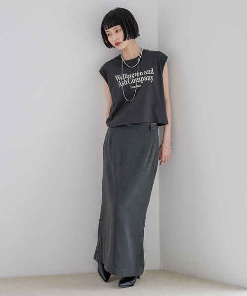 LOWRYS FARM（ローリーズファーム）の「ショートロゴフレンチスリーブ　580984（Tシャツ/カットソー・レディース・チャコールグレー/ベージュ/オフホワイト・FREE）」の12枚目の写真