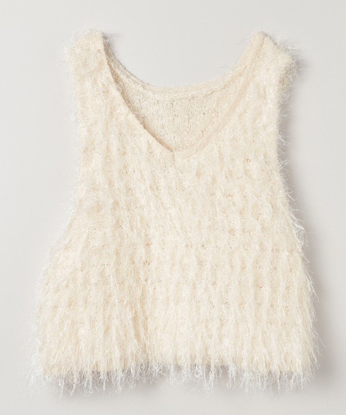 JEANASIS(ジーナシス)の「MIXフリンジヤーンNS/589926(ベスト・レディース・ブラウン/オフホワイト/ブラック・FREE)」の17枚目の写真