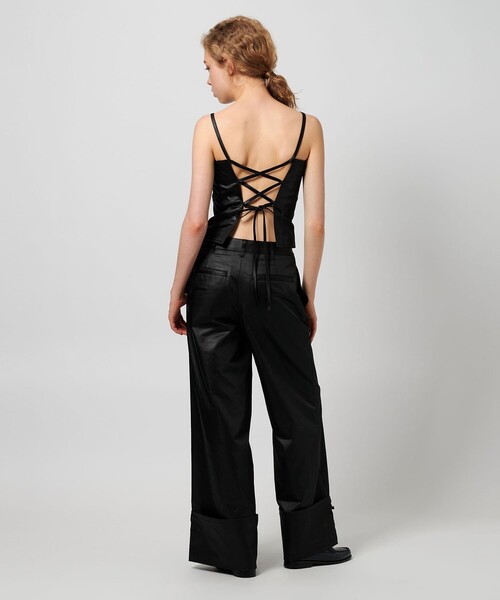 ATTISESSION（アティセッション）の「＜ATTISESSION＞レザーライク ビスチェ（その他トップス・レディース・ブラック/オリーブ・FREE）」の4枚目の写真