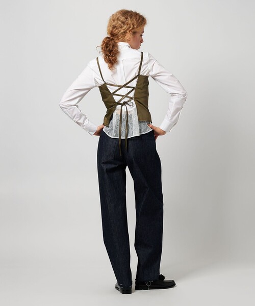 ATTISESSION（アティセッション）の「＜ATTISESSION＞レザーライク ビスチェ（その他トップス・レディース・ブラック/オリーブ・FREE）」の7枚目の写真