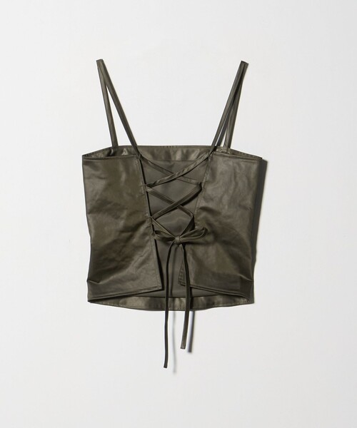 ATTISESSION（アティセッション）の「＜ATTISESSION＞レザーライク ビスチェ（その他トップス・レディース・ブラック/オリーブ・FREE）」の9枚目の写真