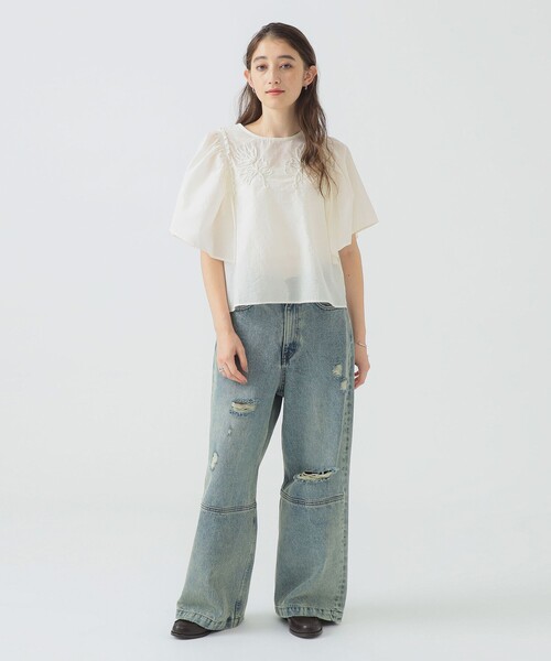 B:MING by BEAMS（ビーミングバイビームス）の「【手洗いOK】コード刺繍 ブラウス（S～M）（シャツ/ブラウス・レディース・オフホワイト/パープル系その他5/ブラウン・SMALL/MEDIUM）」の19枚目の写真