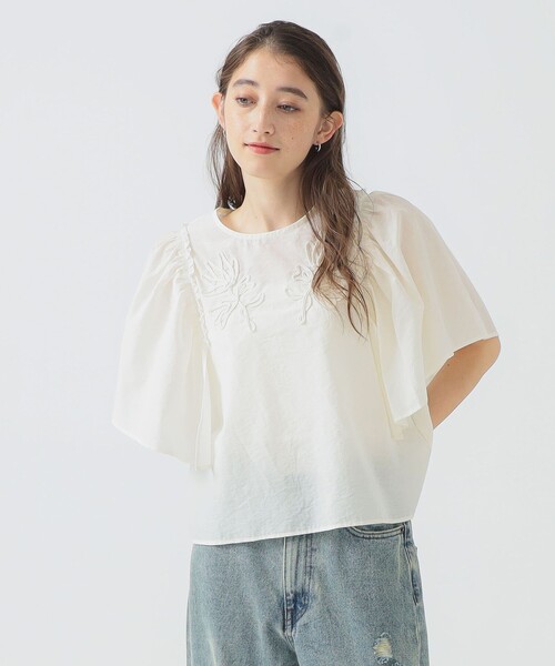 B:MING by BEAMS（ビーミングバイビームス）の「【手洗いOK】コード刺繍 ブラウス（S～M）（シャツ/ブラウス・レディース・オフホワイト/パープル系その他5/ブラウン・SMALL/MEDIUM）」の18枚目の写真