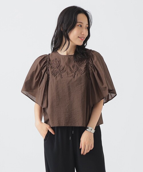 B:MING by BEAMS（ビーミングバイビームス）の「【手洗いOK】コード刺繍 ブラウス（S～M）（シャツ/ブラウス・レディース・オフホワイト/パープル系その他5/ブラウン・SMALL/MEDIUM）」の11枚目の写真