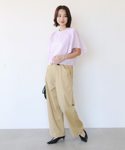 B:MING by BEAMS（ビーミングバイビームス）の「【手洗いOK】コード刺繍 ブラウス（S～M）（シャツ/ブラウス・レディース・オフホワイト/パープル系その他5/ブラウン・SMALL/MEDIUM）」の7枚目の写真